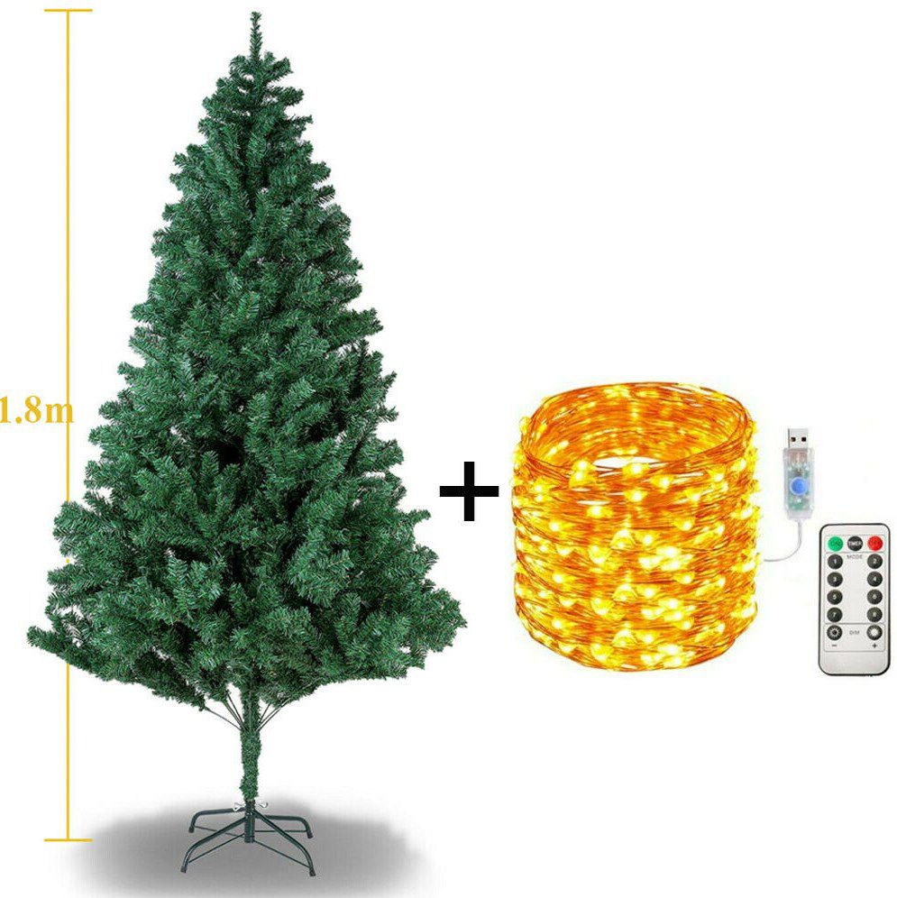 1,8m künstlicher Weihnachtsbaum mit 200 LEDs für 24,99€ (statt 35€)