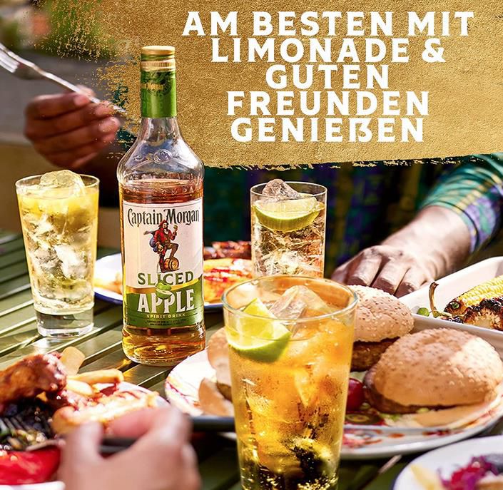 Captain Morgan Sliced Apple Spirit Drink mit Rum 0,7l für 8,99€ (statt 12€)   Prime