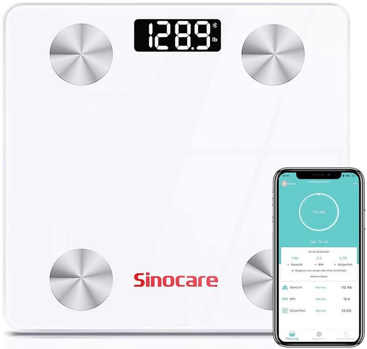 sinocare Digitale Bluetooth Körperfettwaage für 11,99€ (statt 24€)