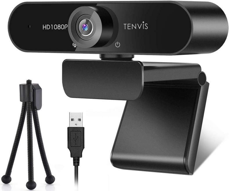 TENVIS Full HD Webcam   120 ° Weitwinkel mit Stativ für 19,99€ (statt 40€)