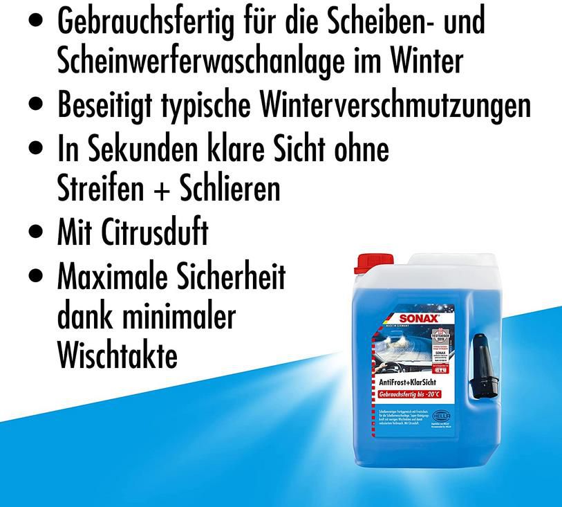 SONAX AntiFrost+KlarSicht   Gebrauchsfertig bis  20° C im 5 Liter Kanister für 8,98€ (statt 13€)   Prime