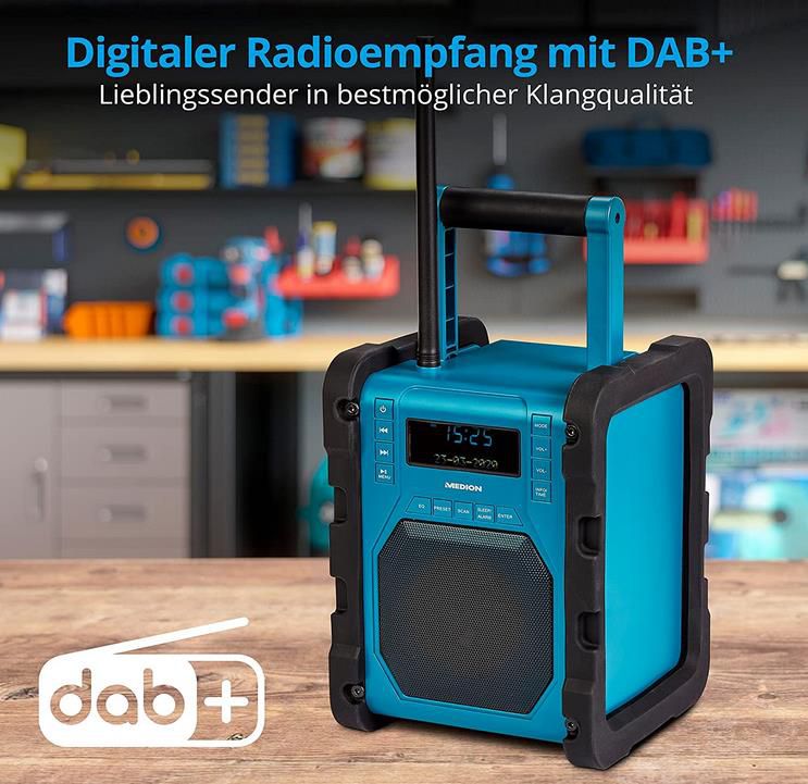 MEDION P66098 DAB+ Baustellenradio mit Bluetooth Funktion für 63,30€ (statt 82€)