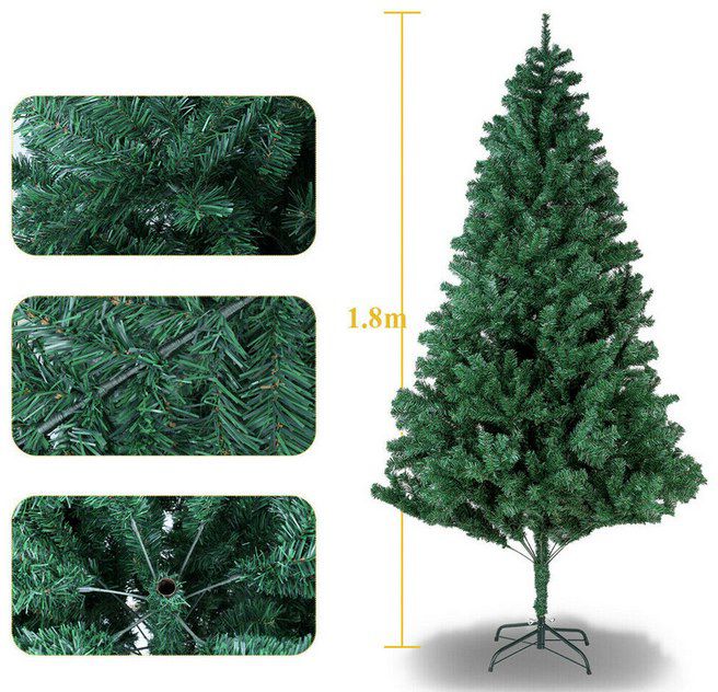 1,8m künstlicher Weihnachtsbaum mit 200 LEDs für 24,99€ (statt 35€)
