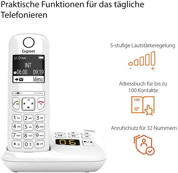 Gigaset AS690A   Schnurloses Telefon mit Anrufbeantworter für 38,08€ (statt 47€)