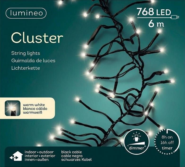 Lumineo Cluster  LED Lichterkette mit 6 Meter länge und 768 LEDs für 19,95€ (statt 30€)