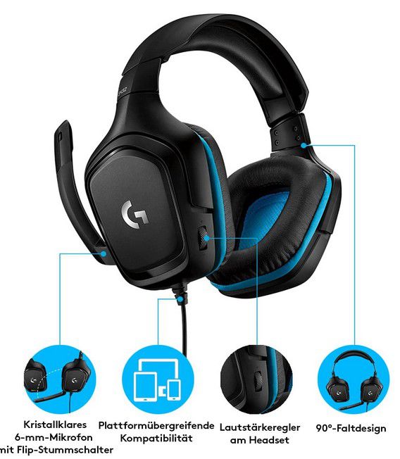 Logitech G432 Gamingheadset mit 7.1 Sourround für 39,90€ (statt 55€)