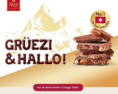 Kostenlos: Milk Crunchy Almond Schoggi Tafel von Frey