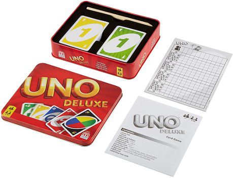 Mattel Games UNO Deluxe in Metallbox für 10,49€ (statt 17€)