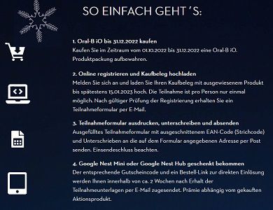 Beim Kauf einer Oral B iO ein Google Nest Hub (2. Generation) gratis