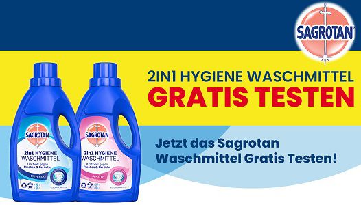 Sagrotan 2 in 1 Hygiene Waschmittel gratis ausprobieren