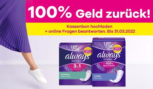 Always Slipeinlagen kostenlos ausprobieren