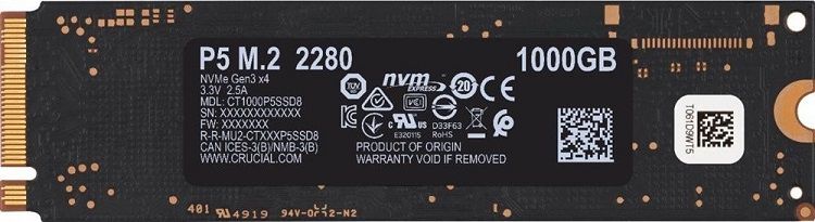 Crucial P5 NVMe M.2 SSD mit 1 TB für 89,99€ (statt 100€)