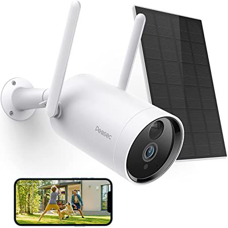 Peasec 1080p WLAN Überwachungskamera mit Solarpanel für Außen & Innen für 59,80€ (statt 80€)