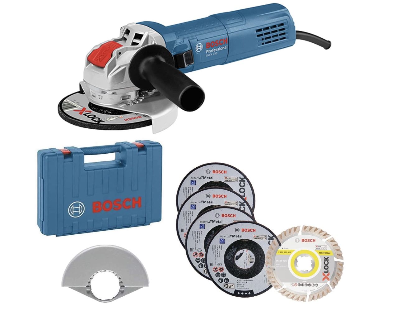 Bosch Professional Winkelschleifer GWX 750 125 mit Scheiben Ø 125 mm für 109,94€ (statt 134€)