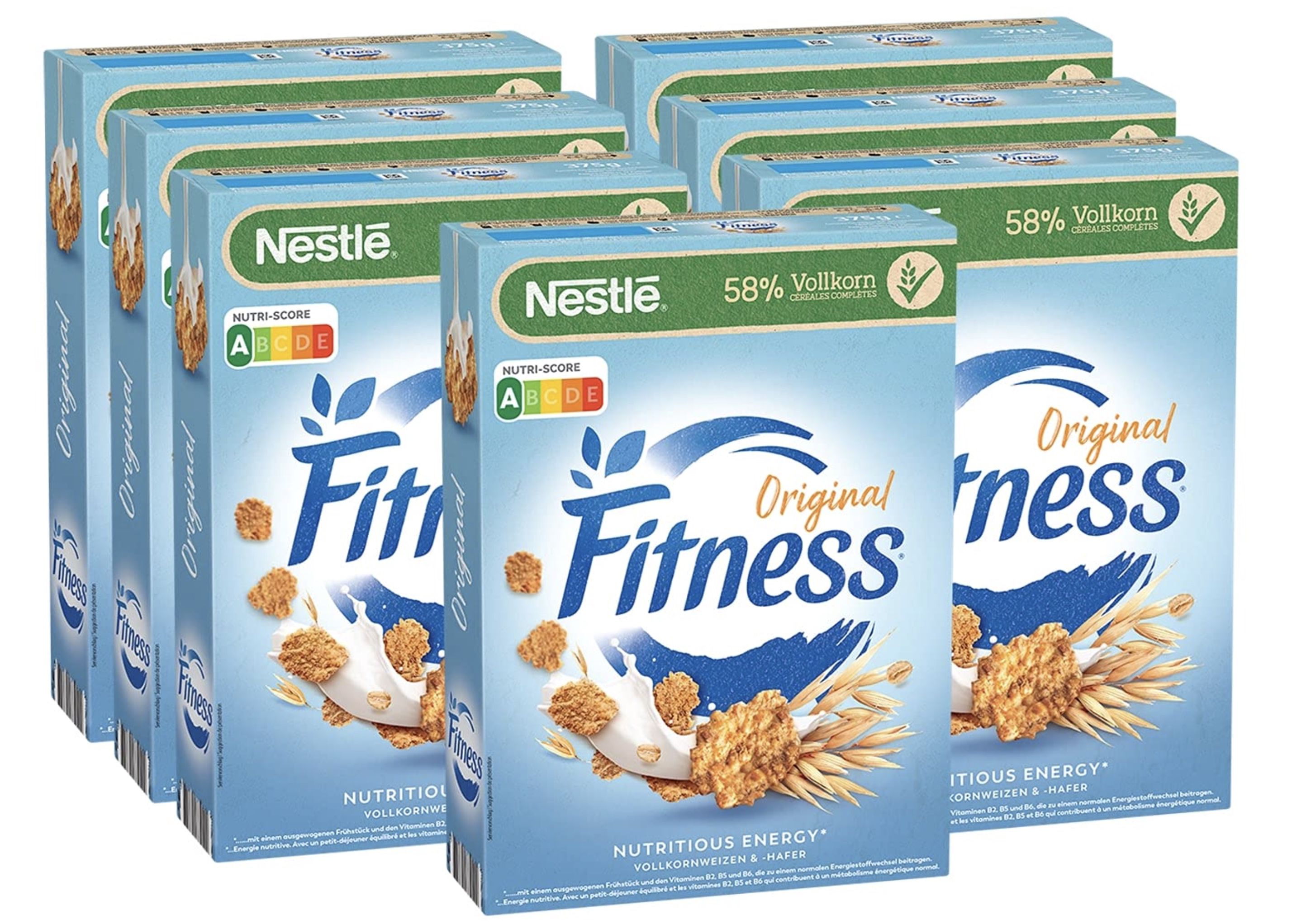 7x Nestlé Fitness Frühstücks Flakes (58% Vollkorn & wenig Zucker) ab 18,99€ (statt 24€)