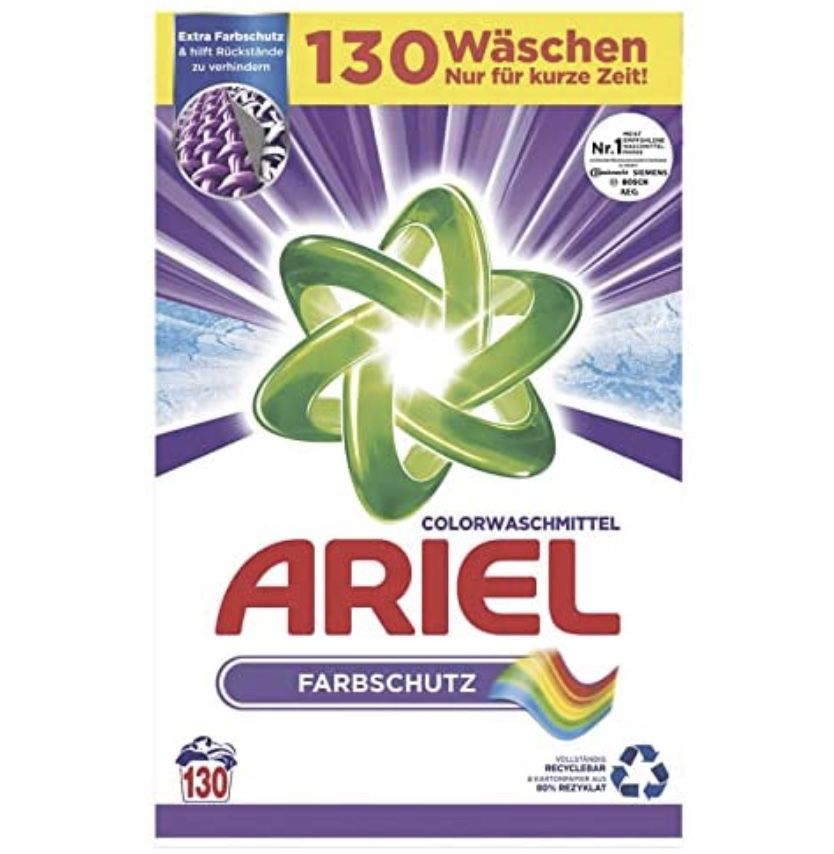 8kg Ariel Color Waschpulver (130 WL) ab 13,32€ (statt 21€)   Prime Sparabo