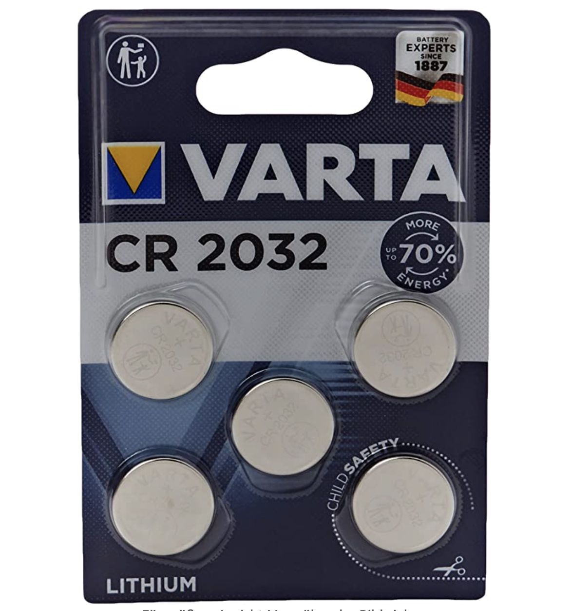 5er Pack VARTA Batterien Electronics CR2032 Lithium Knopfzelle 3V für 2€ (statt 4€)   Prime