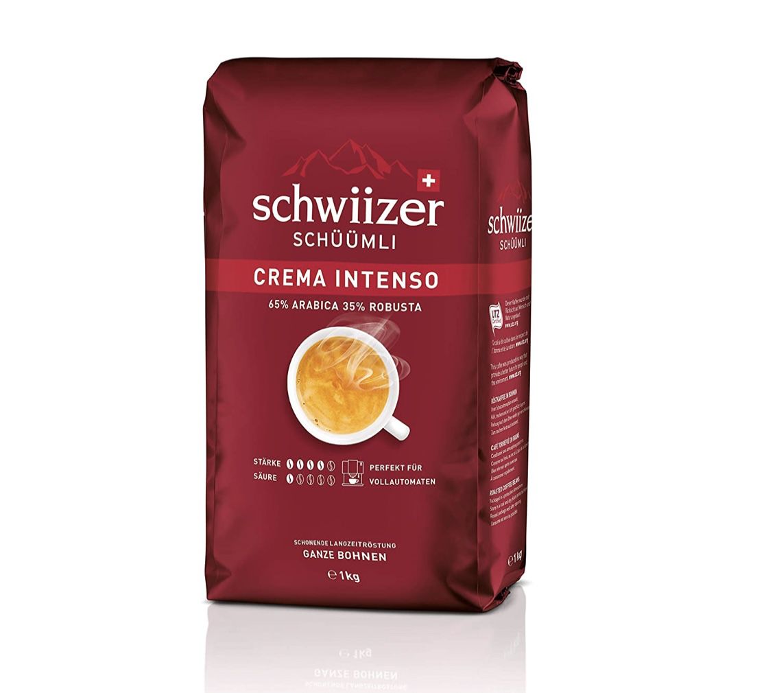 ☕️ 1kg Schwiizer Schüümli Intenso Bohnenkaffee ab 15,83€ (statt 21€)