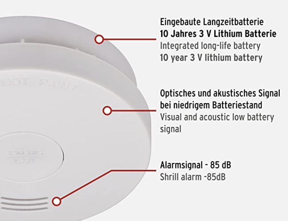 Brennenstuhl Rauchmelder RM L 3100 mit integrierter 10 Jahres Batterie für 12,99€ (statt 17€)   Prime