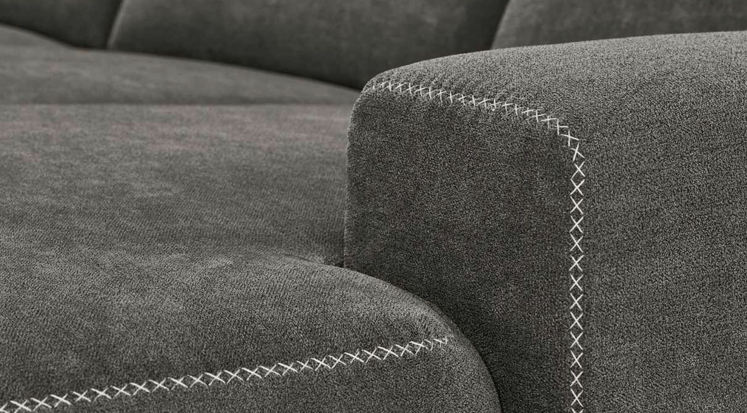 meinSofa Wohnlandschaft Carina in Grau Braun für 1.199€ (statt 1.599€)