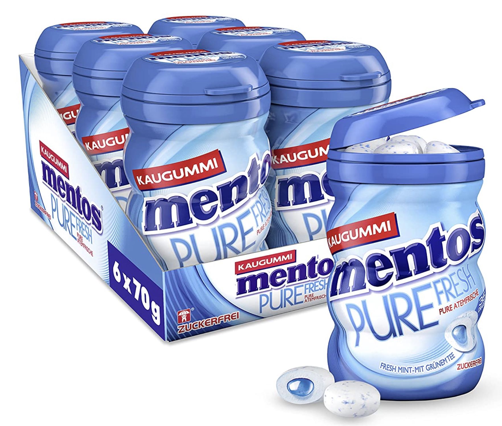 6x Mentos Kaugummi Pure Fresh Mint zuckerfrei ab 12,23€ (statt 15€)   Prime Sparabo