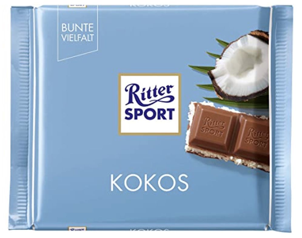 100g RITTER SPORT Kokos Vollmilchschokolade ab 0,64€   Prime Sparabo