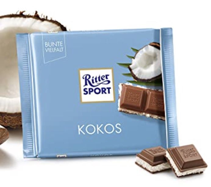 100g RITTER SPORT Kokos Vollmilchschokolade ab 0,64€ &#8211; Prime Sparabo