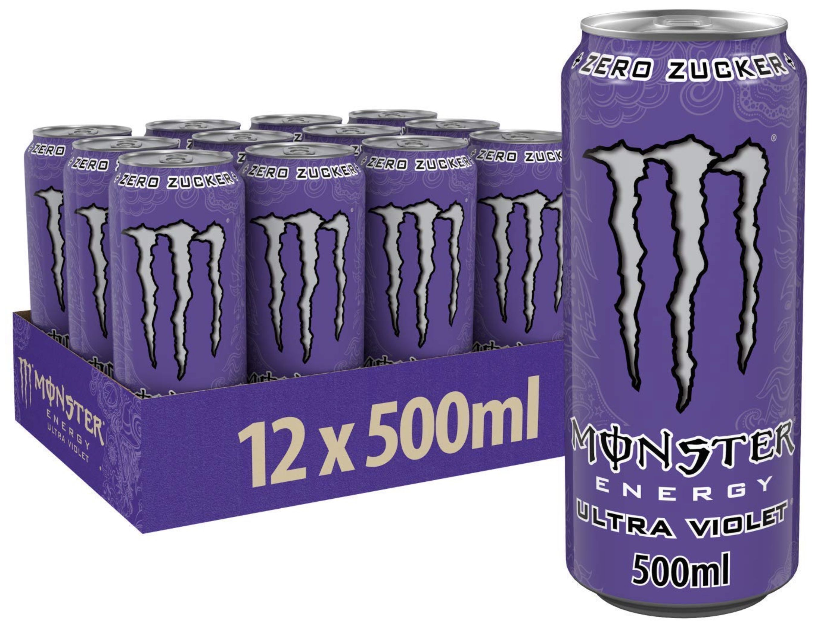 12x Monster Energy Ultra Violet ohne Zucker 500ml ab 9,40€ + 3€ Pfand   Prime Sparabo