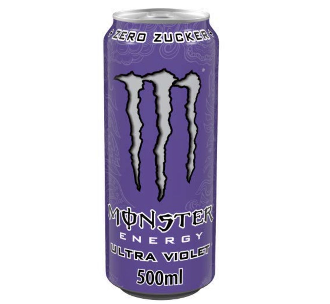 12x Monster Energy Ultra Violet ohne Zucker 500ml ab 9,40€ + 3€ Pfand   Prime Sparabo