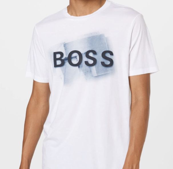 BOSS Print Logo Herren T-Shirt in Weiß für 23,95€ (statt 42€)
