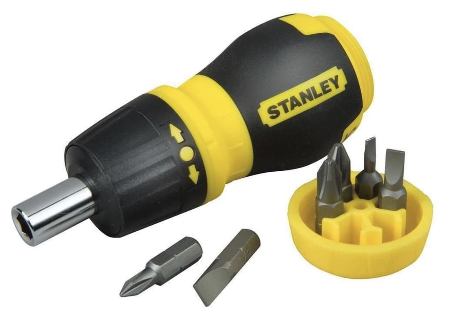 Stanley Bit Schraubendreher Stubby mit Ratsche und 6 Bits für 7,49€ (statt 12€)