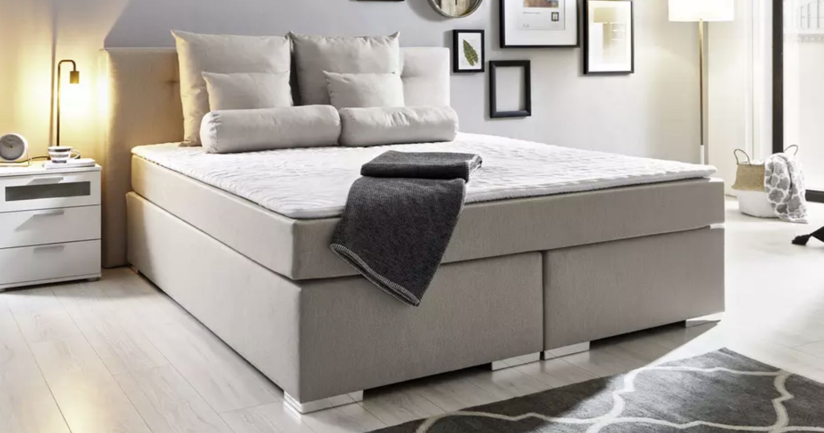 Carryhome Boxspringbett 180 x 200cm inkl. Topper für 499€ (statt 828€)