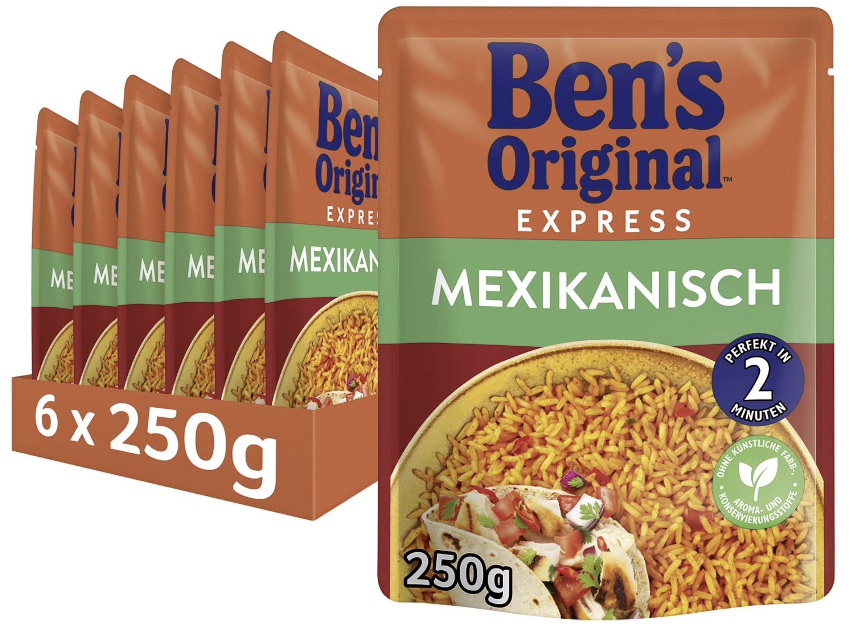 6er Pack Bens Original Express Reis in versch. Sorten für 6,83€ (statt 10€)   Prime Sparabo