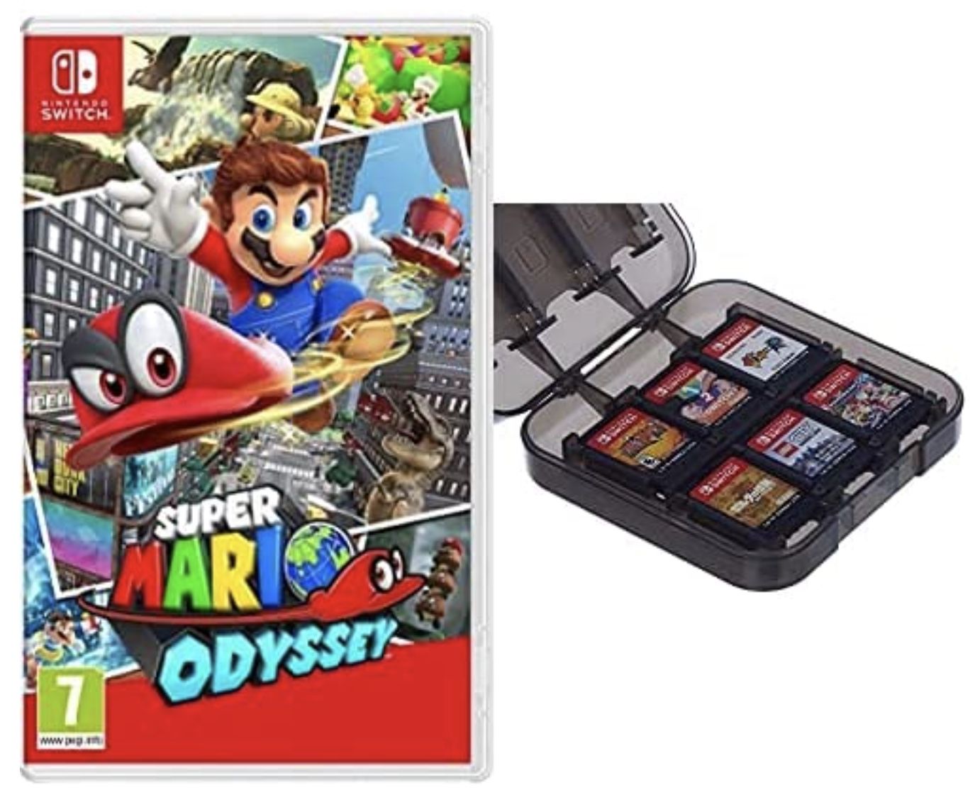 Super Mario Odyssey (Switch) + Amazon Basics Game Storage Case für 37,42€ (statt 52€)