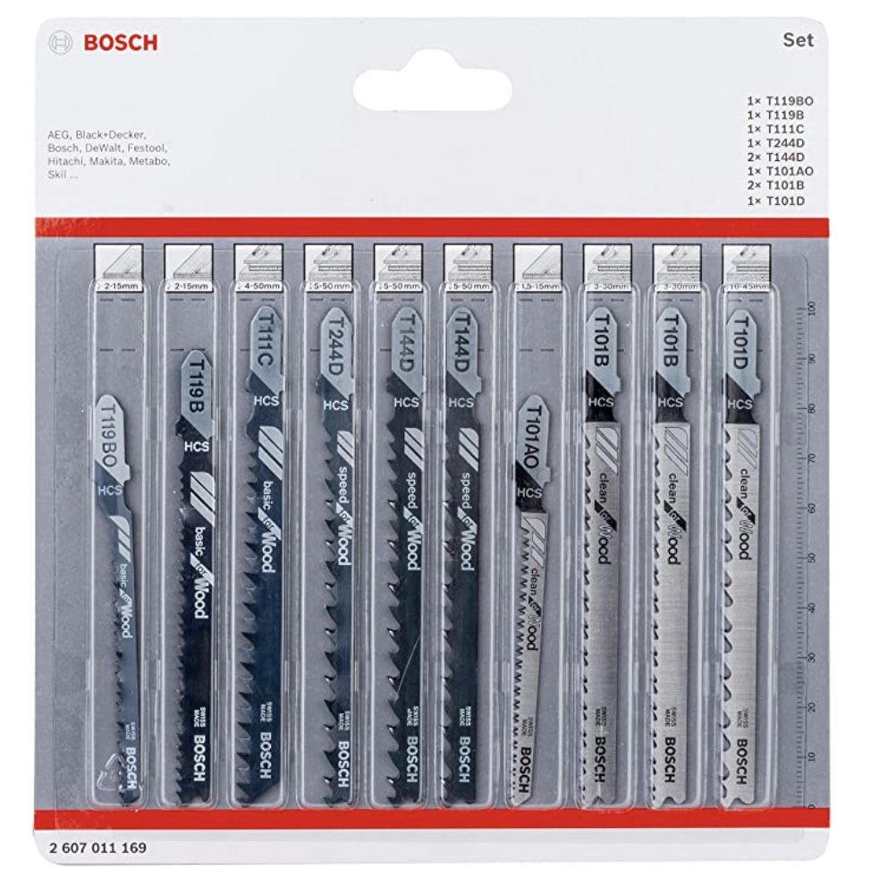 Bosch Professional 10tlg. Holz Stichsägenblätter Set (für T Schaft Aufnahme) für 6,99€ (statt 11€)   Prime
