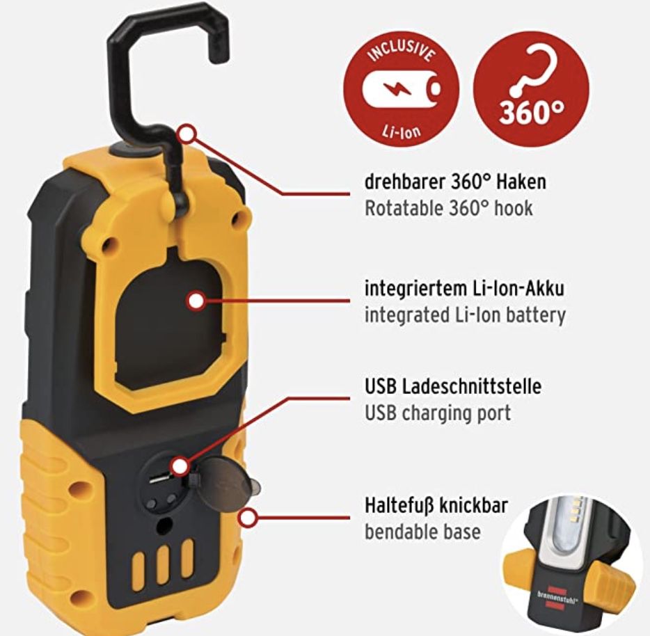 Brennenstuhl LED Akku Handleuchte HL DA 40 MH für 16,61€ (statt 22€)   Prime