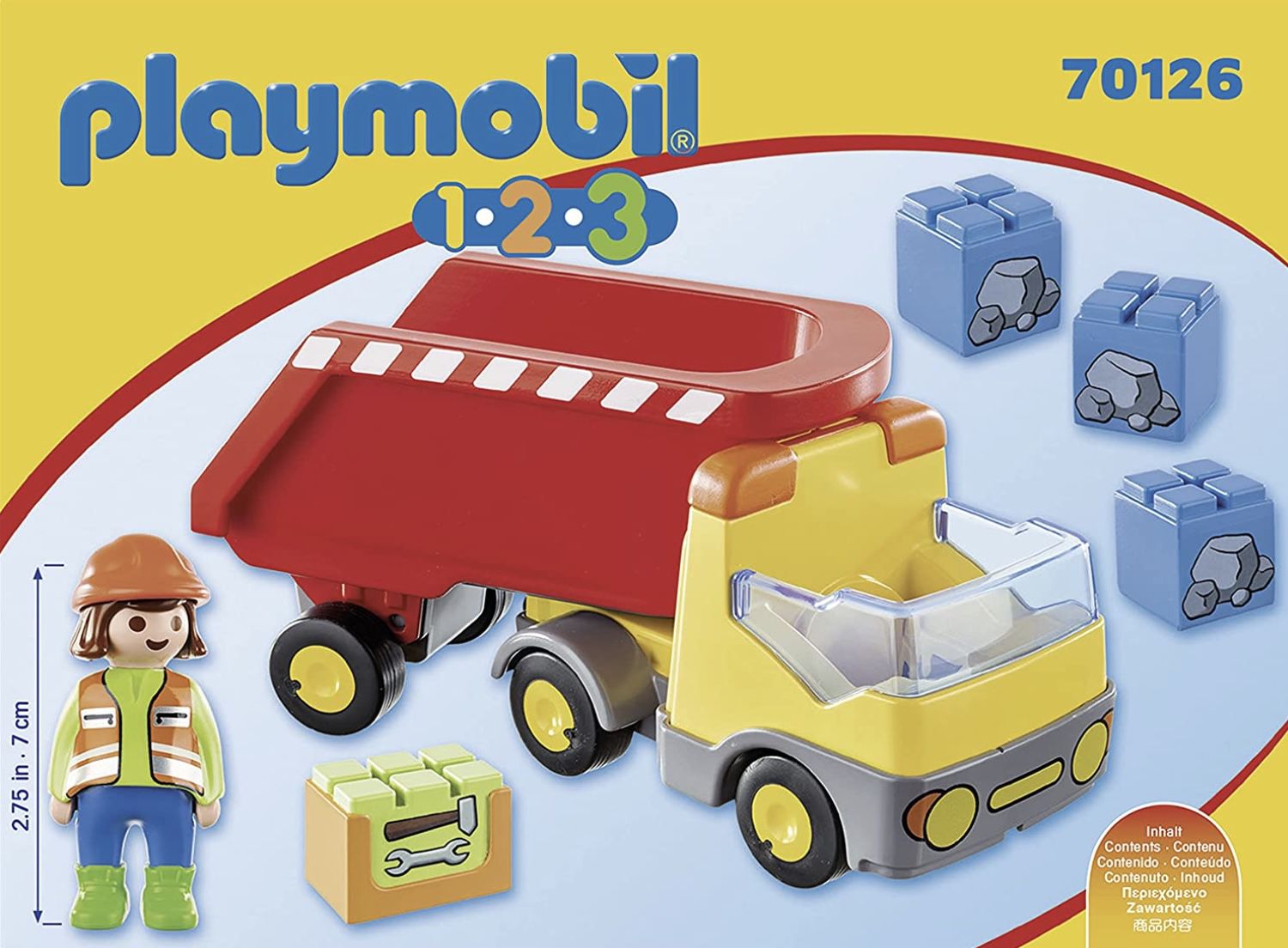 PLAYMOBIL 1.2.3   70126 Kipplaster mit Bauarbeiter für 9,99€ (statt 15€)   Prime