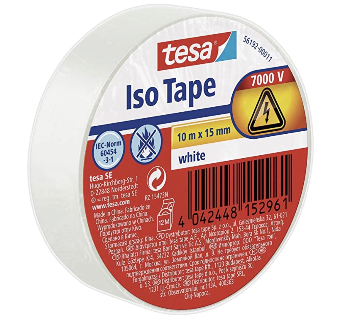 Tesa Isolierband 10m x 15mm in Weiß für 1,25€