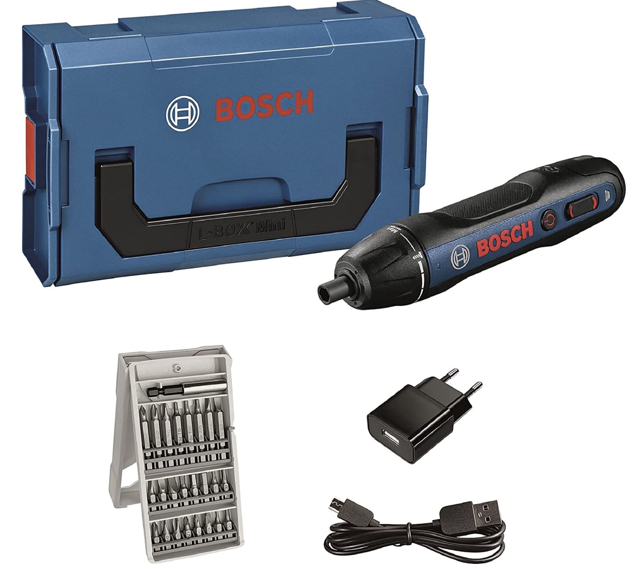 Generation Upgrade 3.6 V Smart Cordless Akkuschrauber Set Professional Blau Akku Schrauber Mini Elektrisches Schraubenwerkzeug Push Drive Screwdriver mit Treiberbit PH1 PH2 Bosch Go 2
