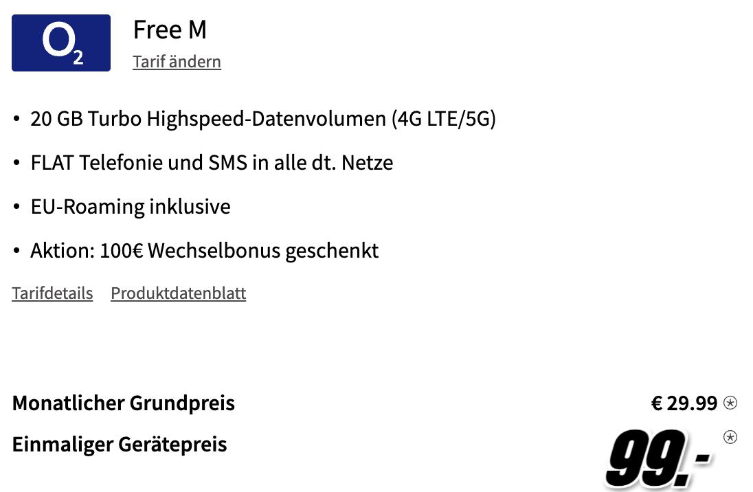 Apple iPhone 12 mit 128GB für 99€ + o2 Allnet Flat mit 20GB LTE/5G für 29,99€ mtl. + 100€ Wechselbonus