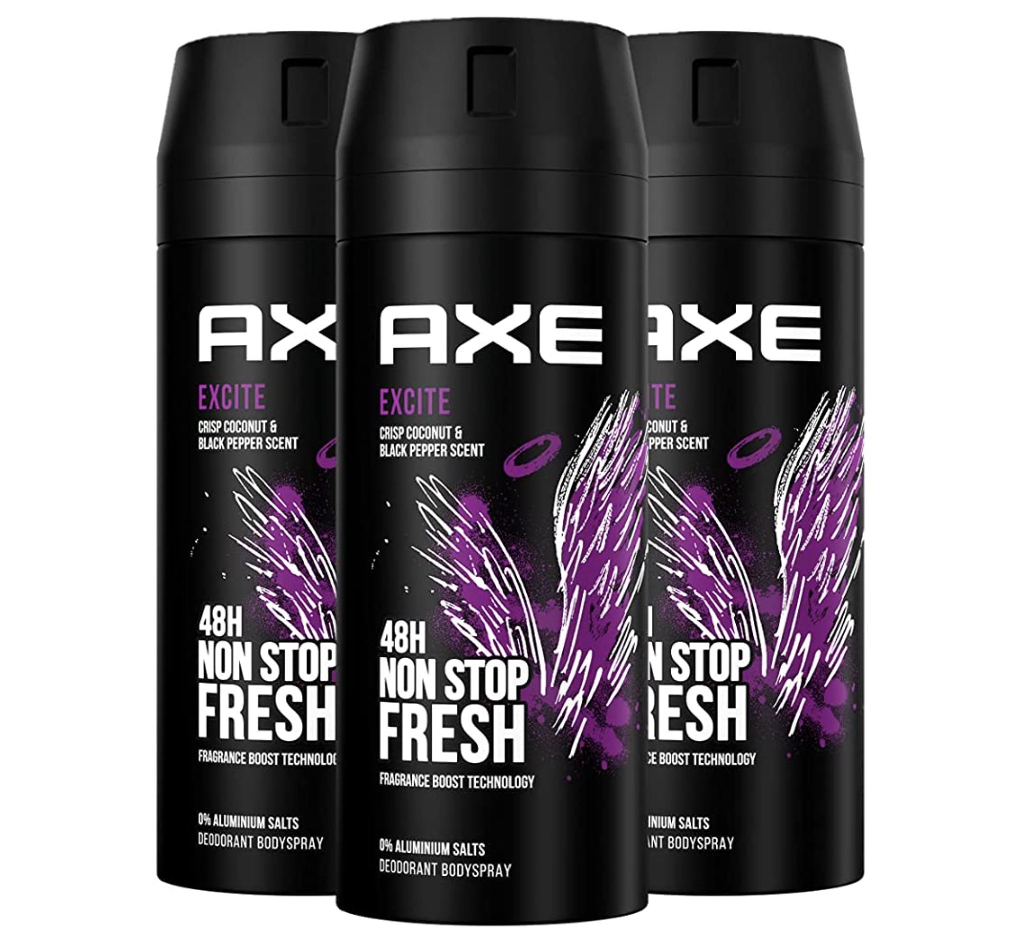 3x 150ml Axe Excite Deodorant Bodyspray ohne Aluminium für 5,14€ (statt 7€)