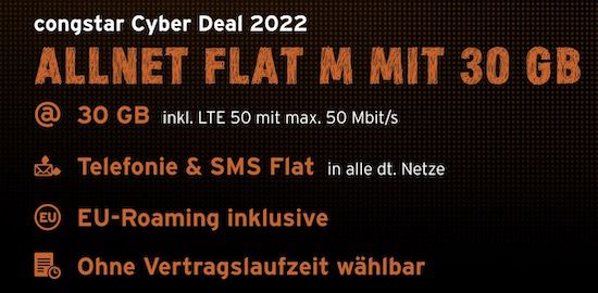 Telekom Allnet Flat von congstar mit 30GB LTE50 für 18€ mtl. + keine AG   monatlich kündbar!
