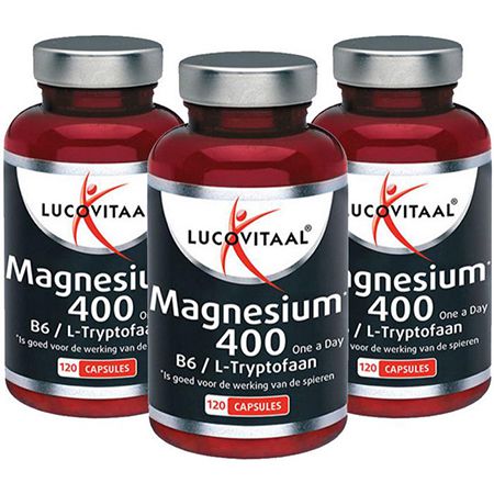 3x Lucovitaal Magnesiumkapseln mit Vitamin B6 und L-Tryptophan 400 mg &#8211; 360 Kapseln für 30,90€ (statt 41€)