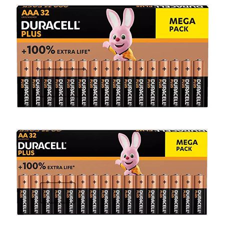 32er Pack DURACELL Plus AAA oder AA Mignon Batterie 1,5V ab 14,99€ (statt 19€)