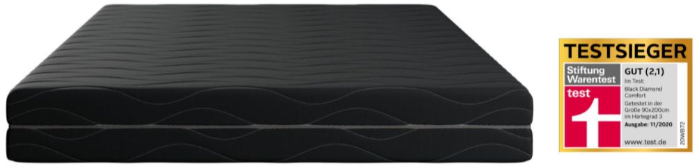 Taschenfederkernmatratze Black Diamond Comfort Stiftung Warentest Testsieger (90x200) für 119,99€ (statt 153€)