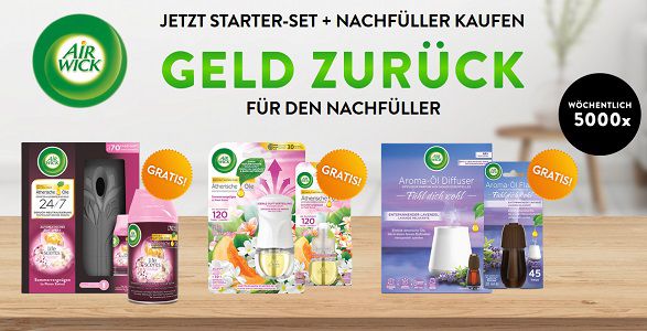 Air Wick Starter Set kaufen   Nachfüller gratis dazu