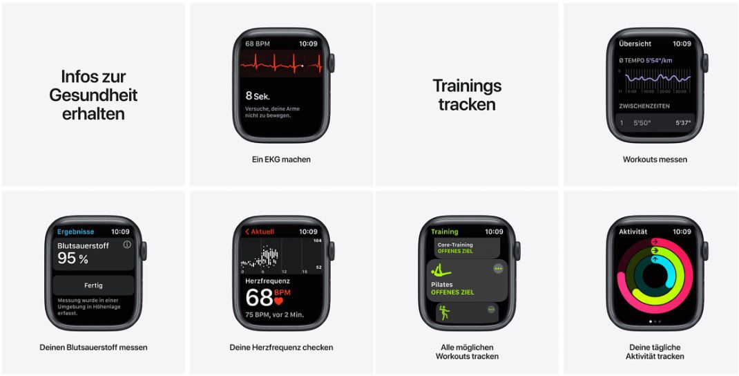 Apple Watch Series 7 Nike Smartwatch (45mm) mit 140 bis 220mm Fluorelastomer Armband ab 426,05€ (statt 450€)