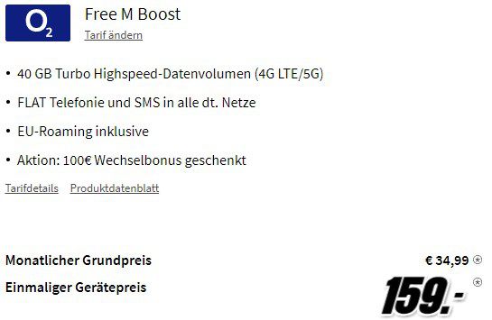iPhone 12 (64GB) in Schwarz, Blau oder Rot für 159€ + O2 Free M Boost mit 40GB LTE/5G für 34,99 mtl. + 39,99€ Anschlussgebühr