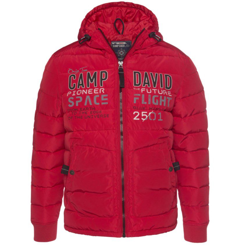 Camp David Steppjacke mit Kapuze in Rot ab 55,99€ (statt 94€)