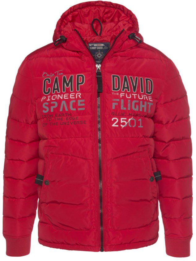 Camp David Steppjacke mit Kapuze in Rot ab 55,99€ (statt 94€)